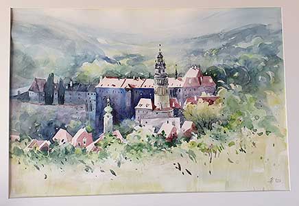 Jana Pešková - Krumlov z úpatí Křížové hory